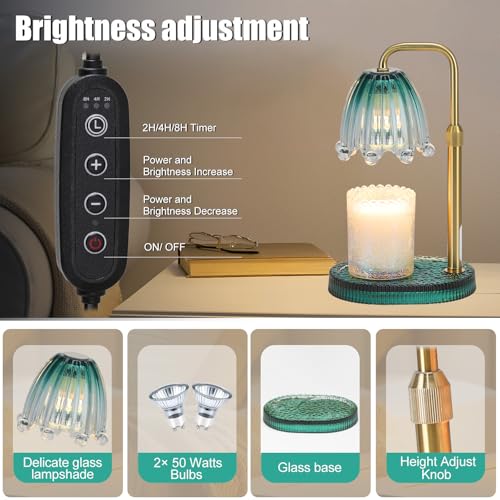 Candle Warmer Lamp with Timer - Electric Wax Melt Warmer with Adjustable Height and Dimmer for Scented Candle Wax, Home Fragrance Décor and House Warming Birthday Gifts for Women Mom - Image 4