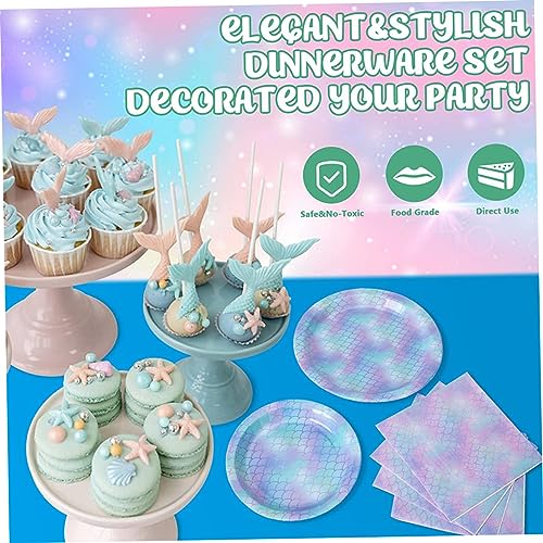 Holibanna 48 Folhas Guardanapos De Escala De Peixe Guardanapos De Festa Infantil Mariposas Decorativ