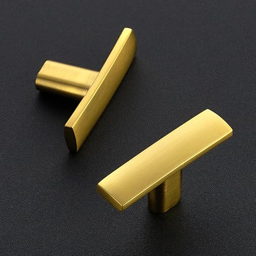 Image of Ravinte 30 Pack Cabinet Handles Brushed Brass Cabinet Pulls Kitchen Cabinet Handles,Curved Drawer Pulls in 1-3 /4 Inch Length with Single Hole Arch Kitchen Cabinet Hardware