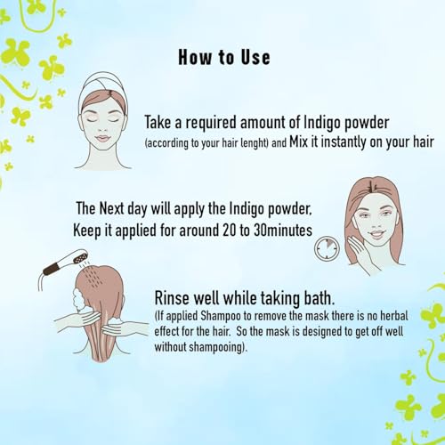 Image of Herbalgram 100% Pure & Natural Indigo Powder 100gm Hair Dye for Deep Black & Brown Shades Cruelty-free & Vegan for Natural Hair Coloring