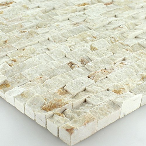 Preisvergleich Produktbild Quarzit Wand Mosaik 3D Brickstones Verblender Anthrazit
