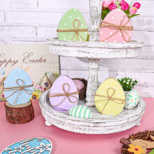 Whaline-5Pcs-Easter-Egg-Wooden-Table-Decor-Polka-Dots-Egg-Table-Centerpieces-Cute-Spring-Easter-Standing-Egg-Wood-Signs-Easter-Tiered-Tray-Tabletop-Decoration-with-Rope-for-Home-Party-Decor Whaline 5Pcs Easter Egg Wooden Table Decor Polka Dots Egg Table Centerpieces Cute Spring Easter Standing Egg Wood Signs Easter Tiered Tray Tabletop Decoration with Rope for Home Party Decor