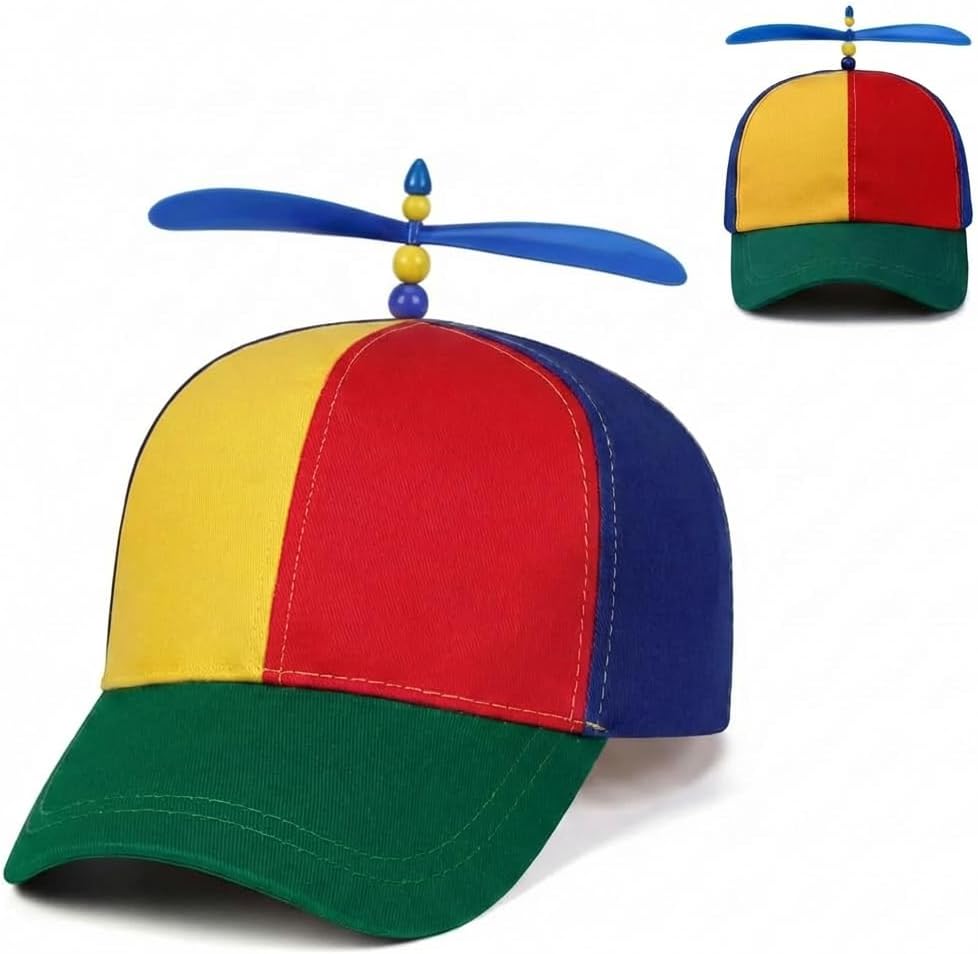 Rainbow Propeller Hat Adult, Funny Hats for Men and Women