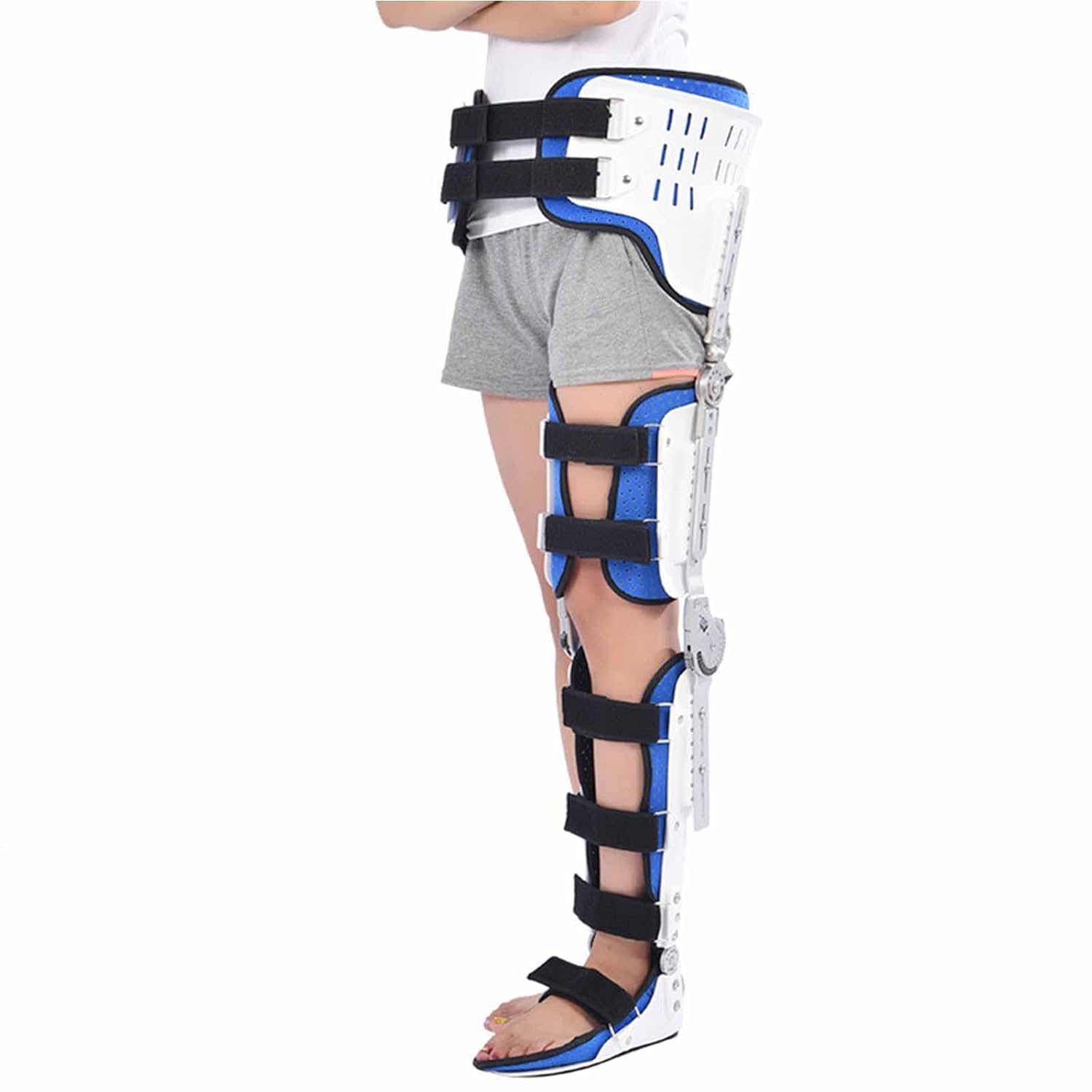 NGDFGR Hingedhip Post-Op Ankle Foot Knee Brace Hinged Hip Stabiliser Correor Support Brace Adjustable Thigh Knee Ankle Foot Orthosis,Left-L
