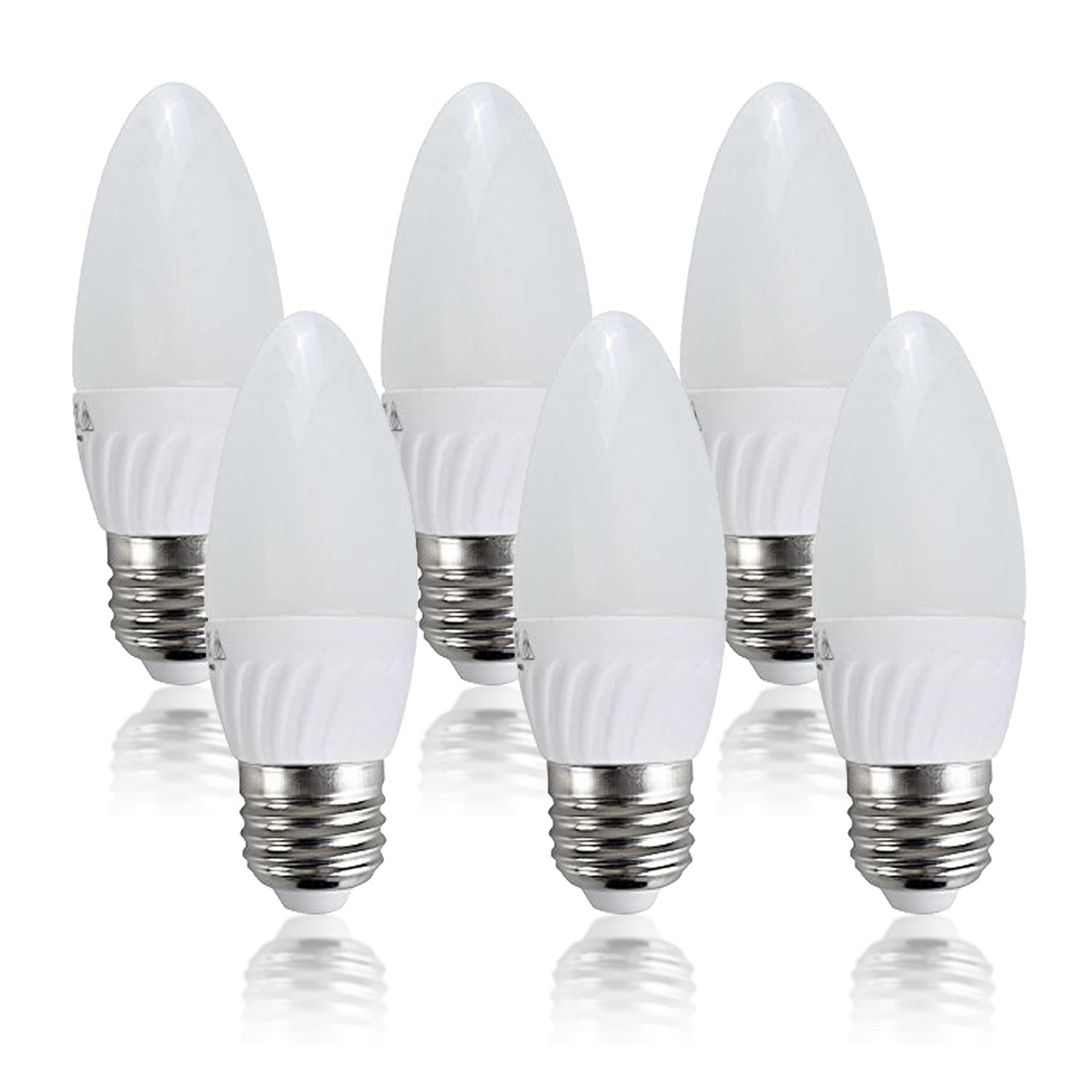Valuelights E27 Pack Of 6 4W Candle Cool White Led Bulbs from B&Q