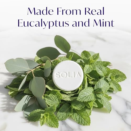 Image of Solia Congestion Eucalyptus & Menthol Natural Shower Steamers - Patent-Pending - Real Essential Oil Menthol Tablets, Spa Steamers Aromatherapy, 7-Pack