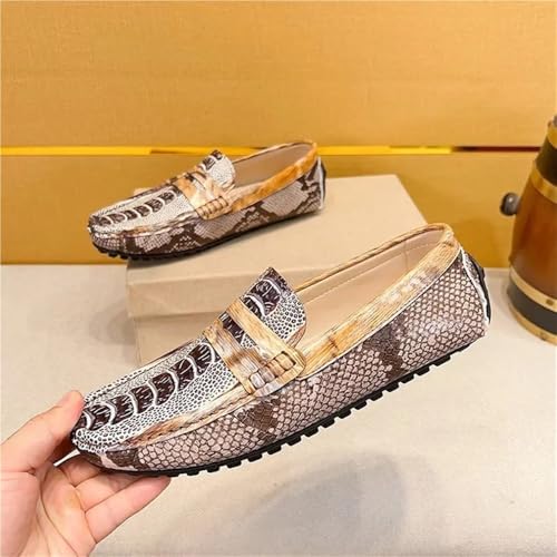Mens Loafers Shoe Genuine Leather Crocodile Embossed Loafers Slip Resistant Flexible Flat Heel Party Prom Slip-on3