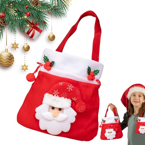 クリスマス お菓子 バッグ | 再利用可能 収納 ポーチ - 小さな クリスマス キャンディ 巾着 袋 | 幼稚園・教室・家庭・コミュニティ・学校・家族集会用
