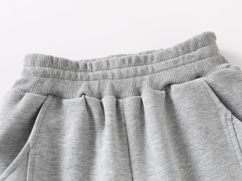 Toddle Boys/Girls Jogger Pant Fleece Elastic Waist Sweatpants Unisex Kids Solid Color Plush Active Pant with Pocket3