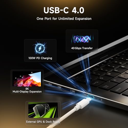 Image of NIMO 17.3 inch Gaming Laptop, Copilot+ AI Computer, AMD Ryzen AI 9 HX 370, 64GB DDR5 RAM, 2TB SSD, Radeon 890M, 144Hz FHD Display, 100W Fast Charge, Fingerprint, Windows 11, WiFi 6E, 2x Full-Function USB4