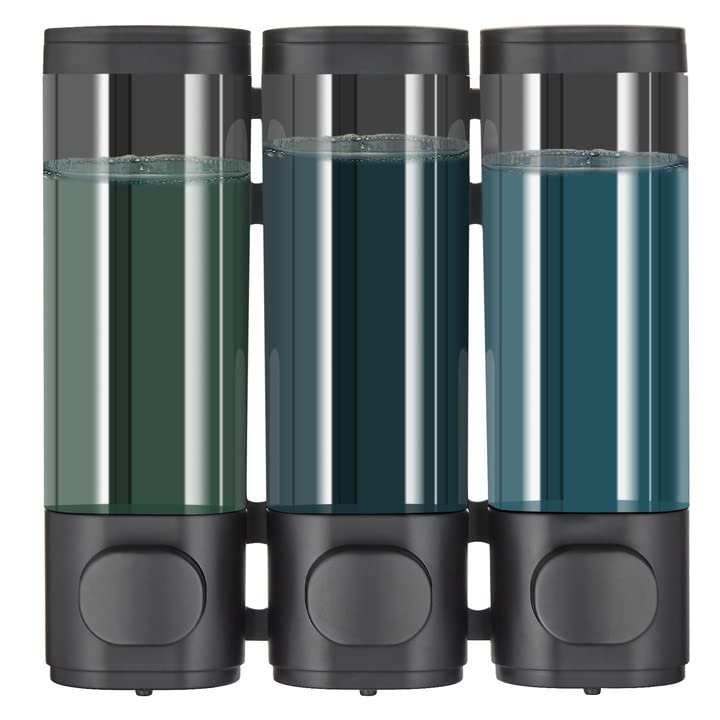 Sponsored Ad – modunful Shampoo and Conditioner Dispenser, Shower Dispenser 3 Chamber No Drill Shampoo for Shower Wall Mounted Conditioner Body Wash for Bathroom,Liquid Soap Large Capacity,Black