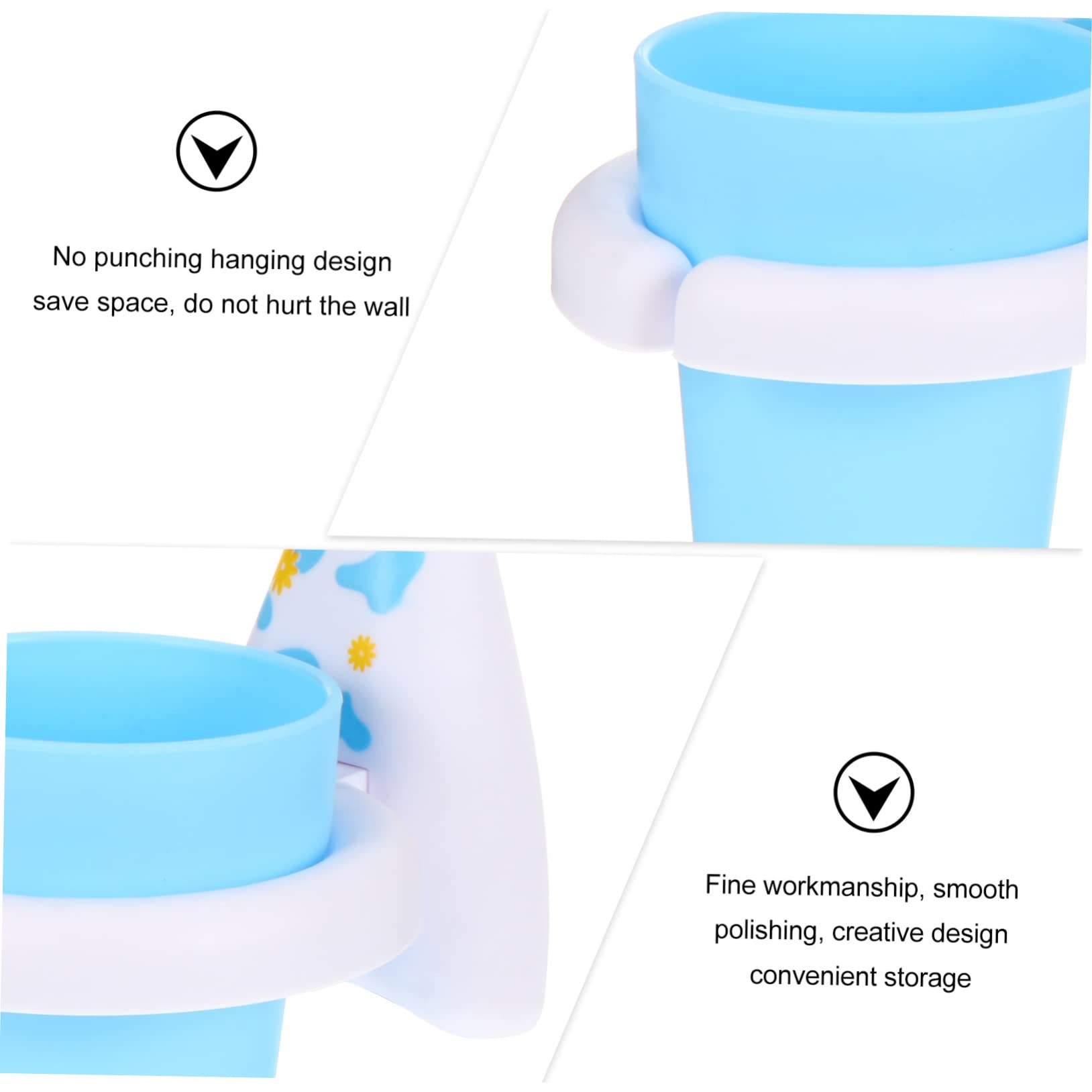 3juegos Soporte De Pared para Taza De Cepillo De Dientes Organizador Diseño Sin Taladrar para Familiar y De Instalar