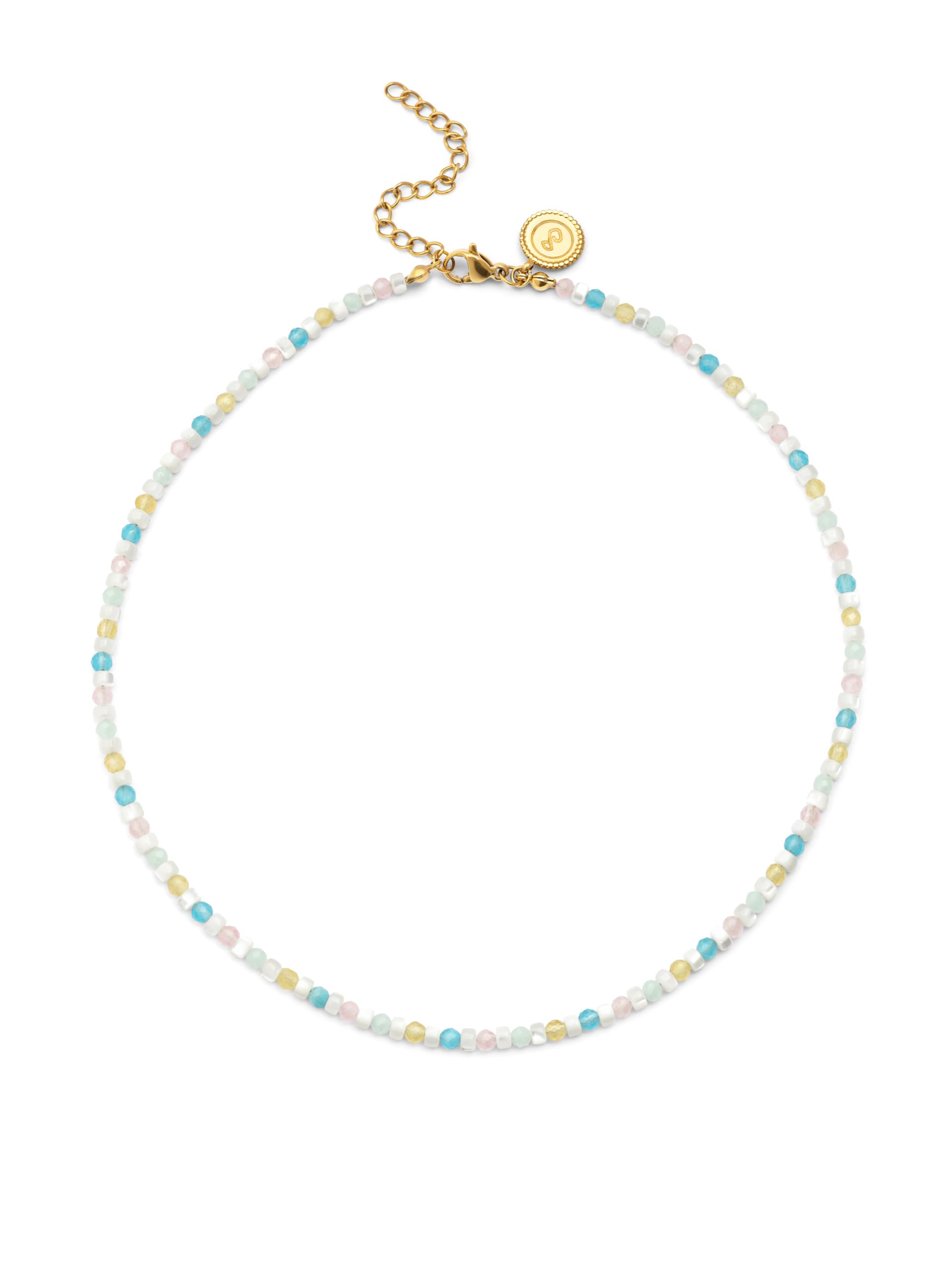 SINGULARU - Naszyjnik Nacary. Stal mit Pozłacany złotem 18K und Masa perłowa. Schmuck für Damen.