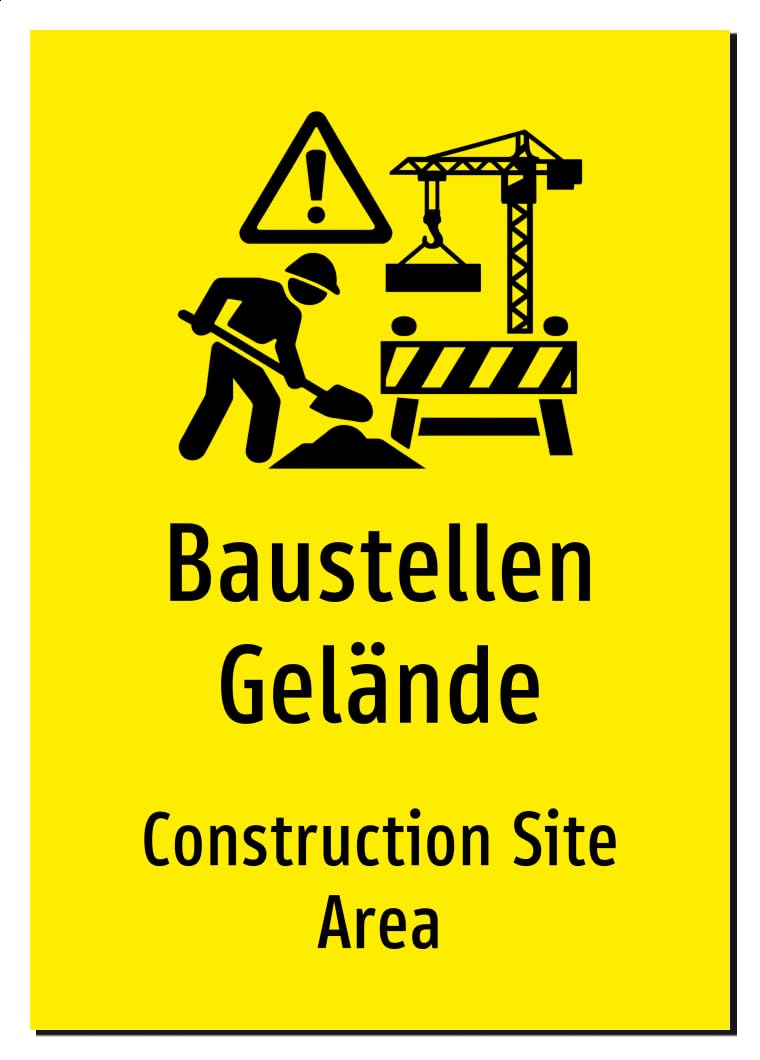 50660-DEEN-S-13 | Baustellen Gelände Schild/Aufkleber | Deutsch