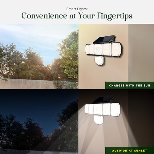 Image of Dylect Eco Solar Security Light Outdoor for 12Hr Runtime, 6 x Movable Panel, Ultra Bright with Advanced Motion Sensor, IP64 Waterproof, Solar Light for Parking, Garden, Shop, Home (Warm + Cool White)