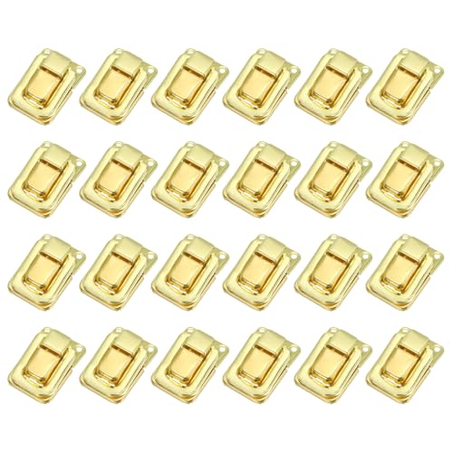Image of PATIKIL Toggle Catch Lock 1.4 inch x 0.9 inch, 24 Pack Metal Buckle Hasp Lock Latch Clasp for Jewelry Box Wooden Case Decoration, Gold
