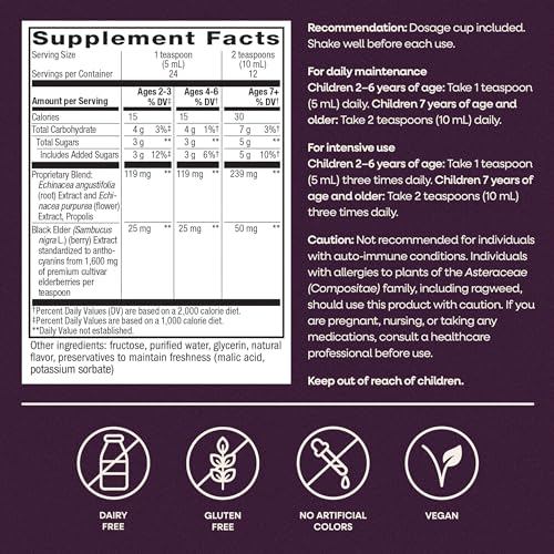 Nature's Way Sambucus Kids Immune Elderberry Syrup, Echinacea & Propolis - image 7
