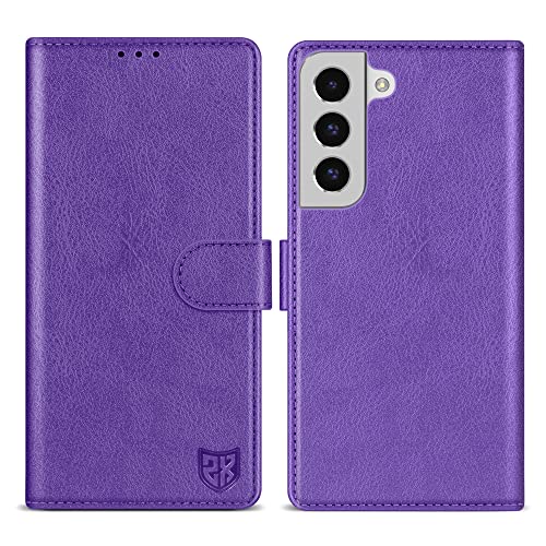 ZZXX for Samsung Galaxy S22 Plus Wallet Case with [RFID Blocking] Card Slot Kickstand Magnetic Closure Leather Flip Fold Protective Phone Case for Galaxy S22 Plus 5G Case Wallet(Lake blue-6.6 inch)