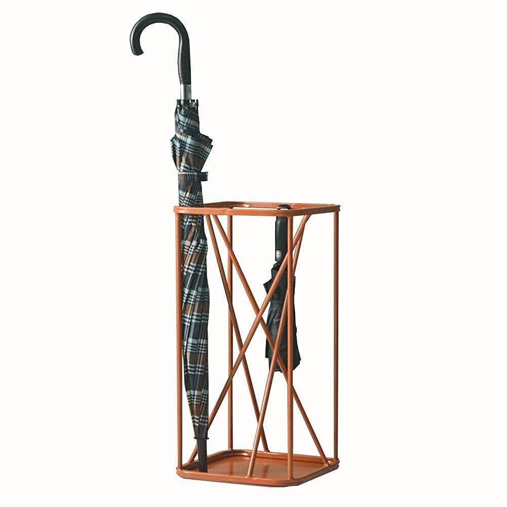 FCXWEVR Compact Geometric Porch Umbrella Drain Stand Stylish Black & Orange Household Accessory for Efficient Water Drainage & Space Saving Design