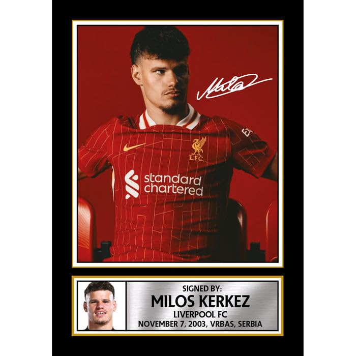Milos Kerkez Signed Autograph Poster Print β Liverpool FC Left-Back β Soccer Memorabilia Gift for Fans, A0 GIGANTIC Poster (1200x840mm)