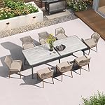 Purple Leaf Essgruppe 8 Personen Rattan & Teak Grau