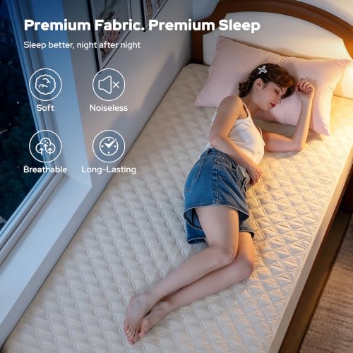 Image of BEDLORE 2 Pack Waterproof Mattress Protector,Twin XL Size Pad Noiseless with Deep Pocket Fitted for 6 inch-15 inch,Soft Breathable Dirt-Proof Single Bed Mattress Cover Washable for Bedroom,Dorm Room (Beige)
