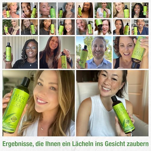 Aloe Vera Gel 99% Bio, 355 ml - ÖKO-TEST Sehr Gut - 100% Natürlich, Rein & Ohne Duftstoffe (Alkoholfrei, Kein Parfüm/WC-Duft) - Einzigartige Vegane Formel OHNE XANTHAN - aus ECHTEM SAFT, NICHT PULVER.