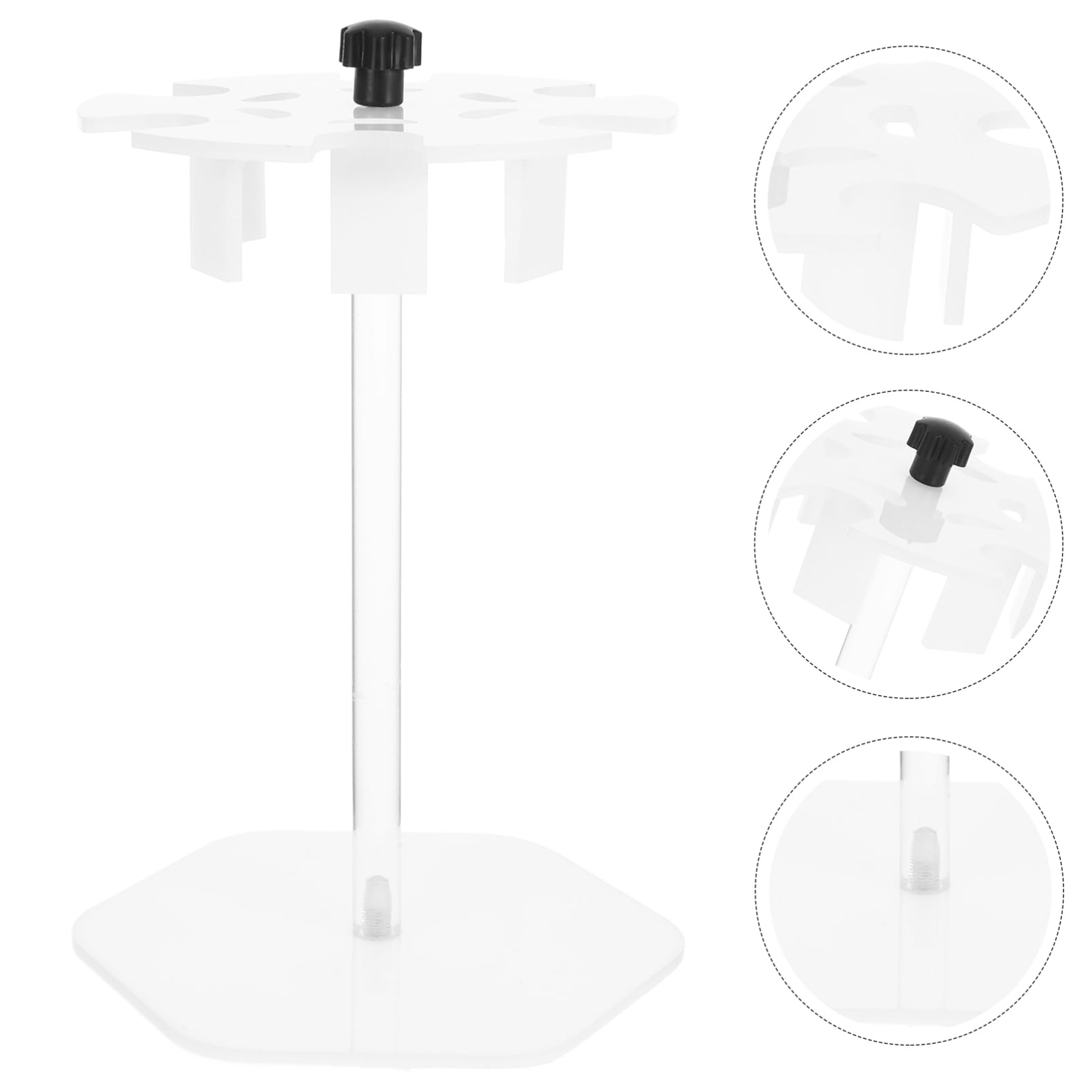 Supporto per Pipette Rotondo 6 Posti in Acrilico per Laboratorio | Struttura Smontabile, Bianco, Supporto Stabile, Uso Ricerca, Forniture Tecniche