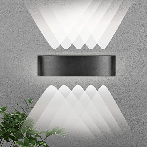 CHENBEN LED Outdoor Wall Lights for Living Room & Garden, 10W Up and Down Light, Modern Black Wall Lamp, IP65 Waterproof