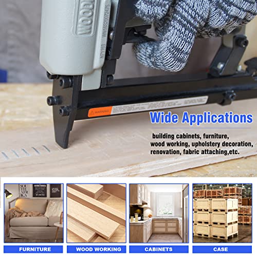 Woodpecker N7116S 22 Gauge Rapid Pneumatic Upholstery Stapler Adjustable Frequency Air Power Fine Wire Staple Gun 3/8-Inch Crown Upholstery Staple Gun 1/4-Inch To 5/8-Inch Leg Length For Upholstering #TOP6