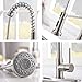 VCCUCINE Stainless Steel Kitchen Faucet, Farmhouse Kitchen Faucet with Pull Down Sprayer, Brushed Nickel Faucet for Kitchen Sink, Commercial Outdoor Single Handle Kitchen Sink Faucet