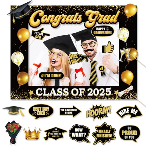 25pz Laurea Gadget Divertenti Photo Booth Props Laurea Photo Booth Cornice Classe 2024 Decorazioni Festa Laurea Accessori Puntelli