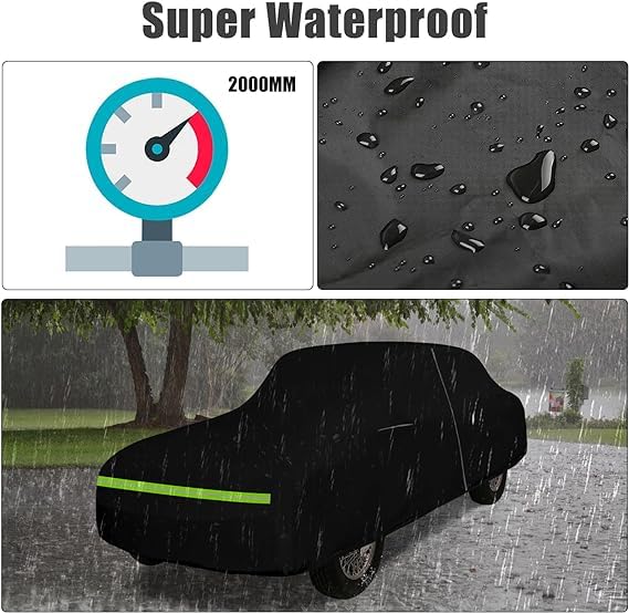 Image of Waterproof Car Cover Compatible with 1962-1980 MG MGB Accessories 210T All Weather Car Covers with Night Reflective Strip&Anti-Theft Lock for Car Dust Snow Rain Hail Protection