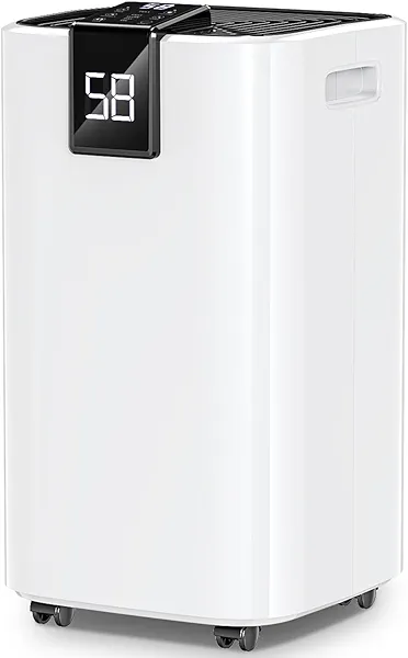 4000 sq.ft Dehumidifier for Basement, Trazico 45 Pint Dehumidifiers for Home with Drain Hose, Smart Humidity Control, 24H Timer, Auto Defrost, Ideal for Large Room, Bathroom, Bedroom, Garage, Black