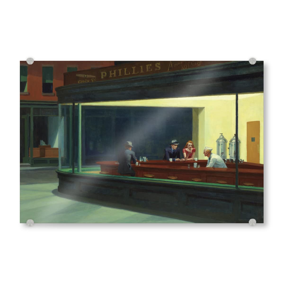 artboxONE Acrylglasbild 45x30 cm Städte Nighthawks Bild hinter Acrylglas - Bild Edward Hopper Architektur Buildings
