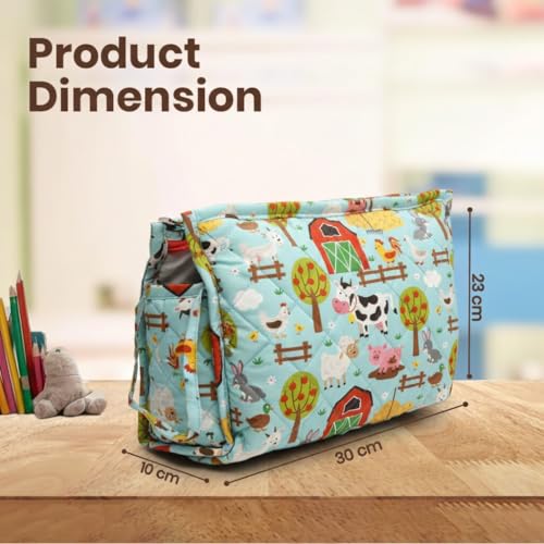 Image of 3 Zip Toileteries Organizer | Multipurpose All-in-One Compact, Foldable, Durable, Lightweight, Waterproof, Bag | Travel Friendly Pouch Ideal for Medicines & Toiletry (Farm Animal Print)