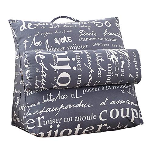 FYMDHB886 Triangle Bedside Large Cushion Canvas Backrest Office Sofa Lumbar Pillow Steel Buckle Design Detachable Washable