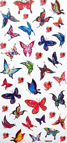 Yimei Waterproof colorful tattoo sticker insects small butterflies for kids