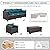 Valita Patio Rattan Furniture Set 4-Piece Outdoor PE Wicker Conversation Couch, Brown Sectional Sofa Couch with Storage Coffee Table Non-Slip and Washable Peacock Blue Cushions