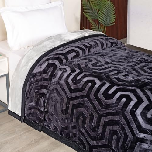 Image of MYTRIDENT Classic Style Me Solid Single Mink Blanket, 4kg, 100% Polyster, Matcha