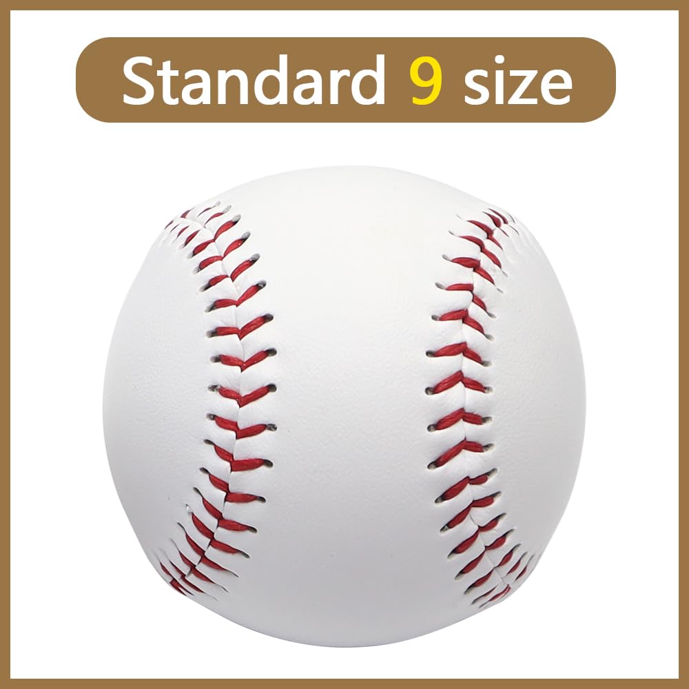 Pelotas de Béisbol Profesionales 9 Pulgadas Cosidas a Mano Dura/Blanda para Adultos y Jóvenes