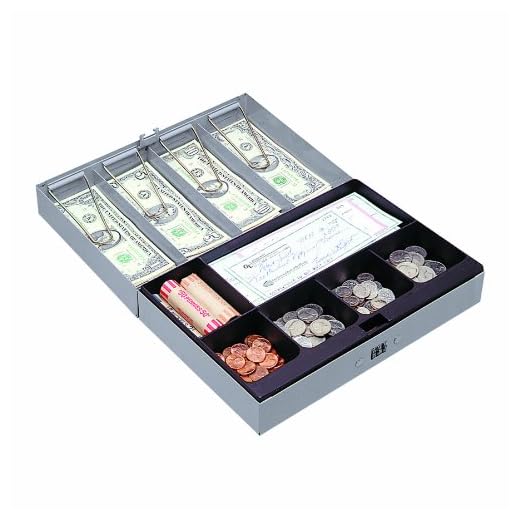 Sparco Combination Lock Cash Box, Steel, 11-1/2 x 7-3/4 x 3-1/4 Inches, Gray (SPR15508)