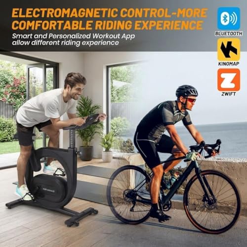 Image of 30 LBS Magnetic Indoor Cycling Bike,Stationary Bikes with 9-Level Handlebar Adjustment and 14-Level Seat Height,LCD Monitor for Home Cardio,Home Workouts and Gym