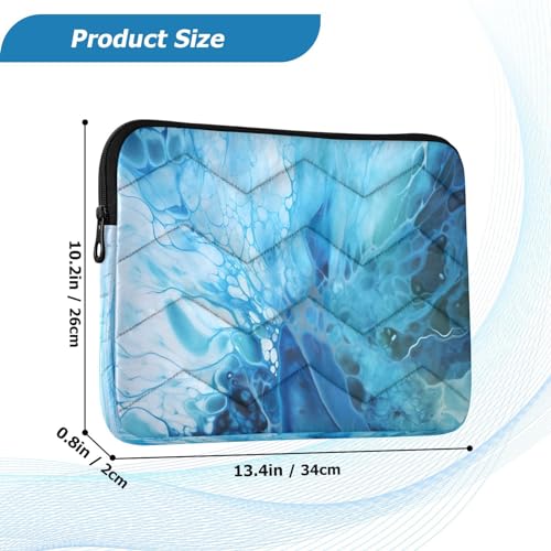 Funda para portátil 13-14 pulgadas con diseño mármol azul blanco miniatura 3