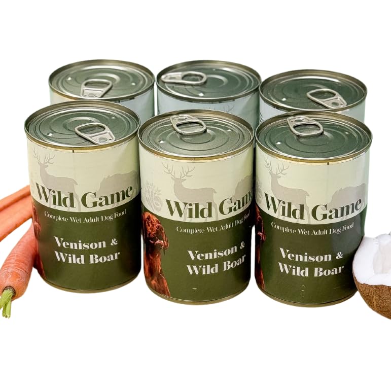 Wild Antler Dog Food – Venison & Wild Boar Wet Dog Food 6x400g | Grain & Gluten Free | High Protein Hypoallergenic Recipe | Natural Balanced Nutrition for Active & Working Dogs | Healthy Premium Meal