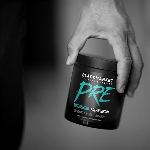 Miniatura 6 de Blackmarket Polvo de preentrenamiento  30 porciones de preentrenamiento  Mezcla de bebida energética saborizada a sandía formulada para hombres y