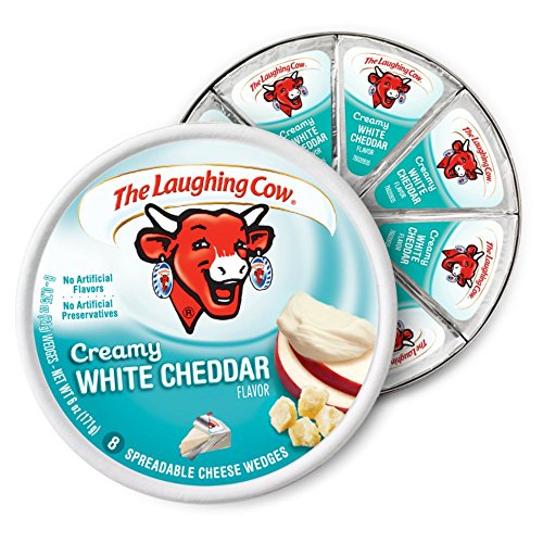 Laughing Cow, White Cheddar Cheese, 6oz Round (Pack of 4)