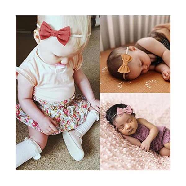 Baby Girl Headbands and Bows, Newborn Infant Toddler Nylon Elastics Hairbands Hair Accessories by VISBL – Bild 5