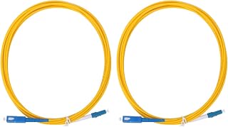 2PCS 3米LC/UPC到SC/UPC光纤补丁线黄色