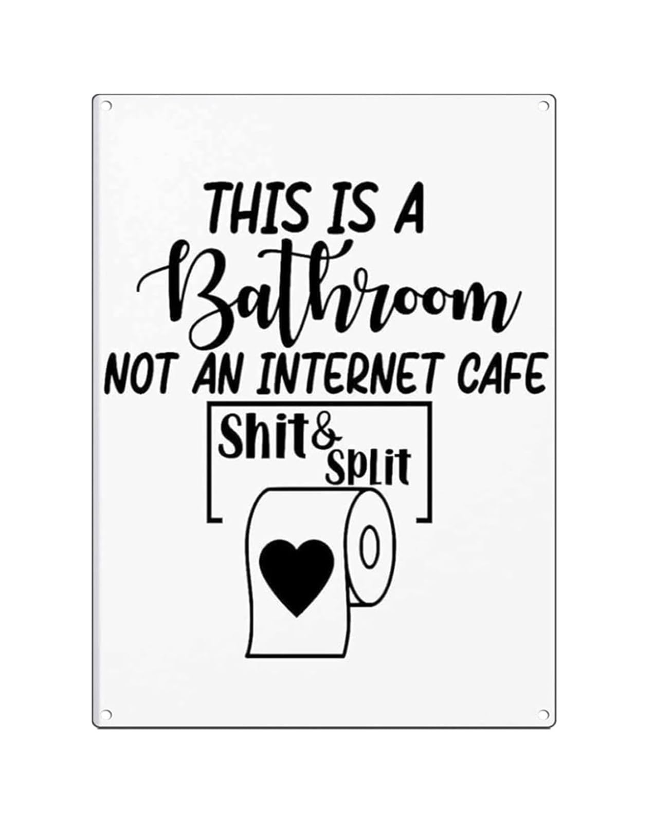 IDGTTLDF Vintage No Internet Bathroom Sign Funny Metal Tin Plaque Retro Saying for Restroom Office Bathroom Man Cave Humorous Novelty Gift 8 X 12 inch